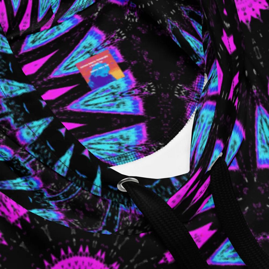 Abstract Circular Shapes in Turquoise, Black and Pink Unisex All Over Print Hoodie product image (7)