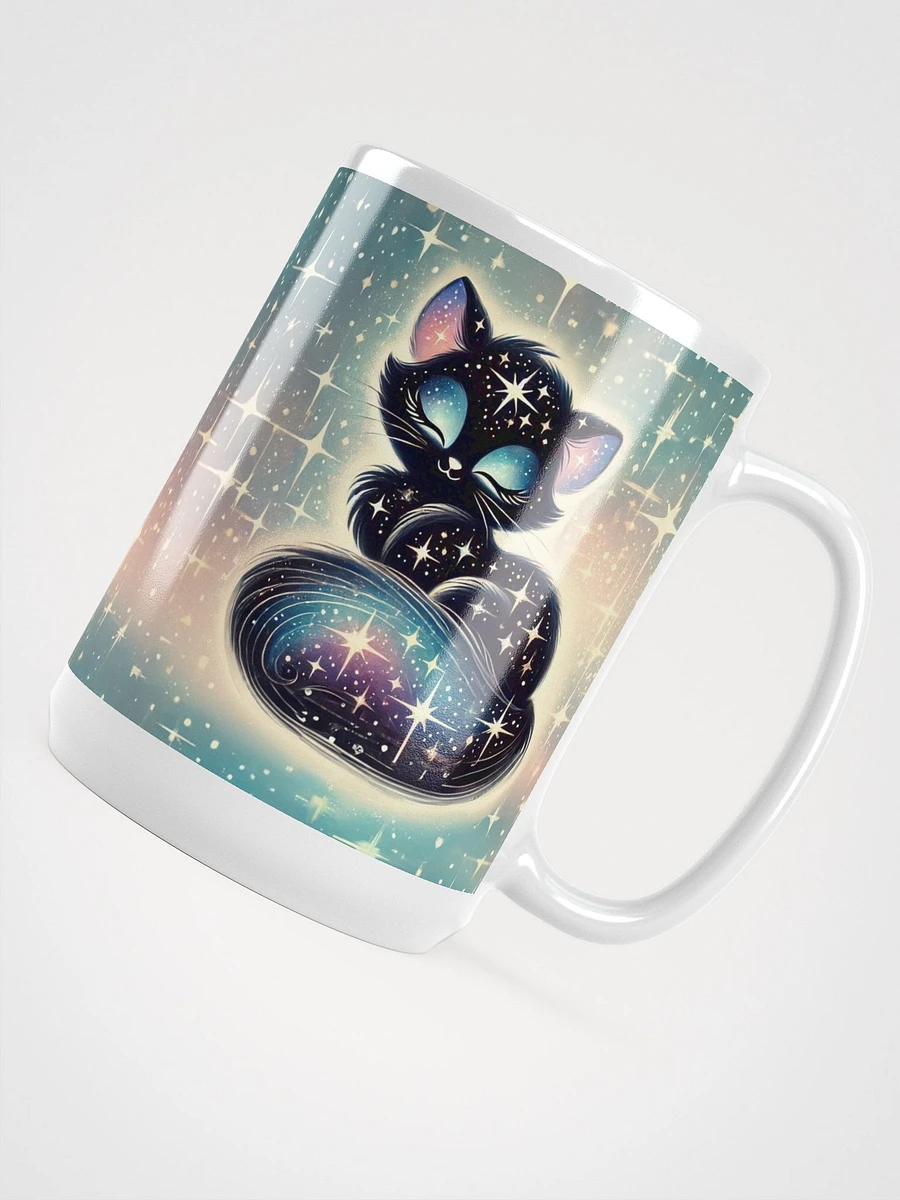 Celestial Kitty Cat - Glossy Black Mug product image (4)