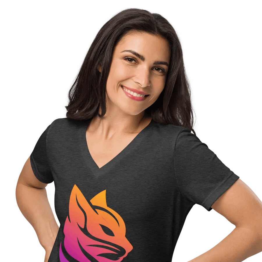 BoldCat Logo - Women's Relaxed V-Neck T-Shirt product image (5)