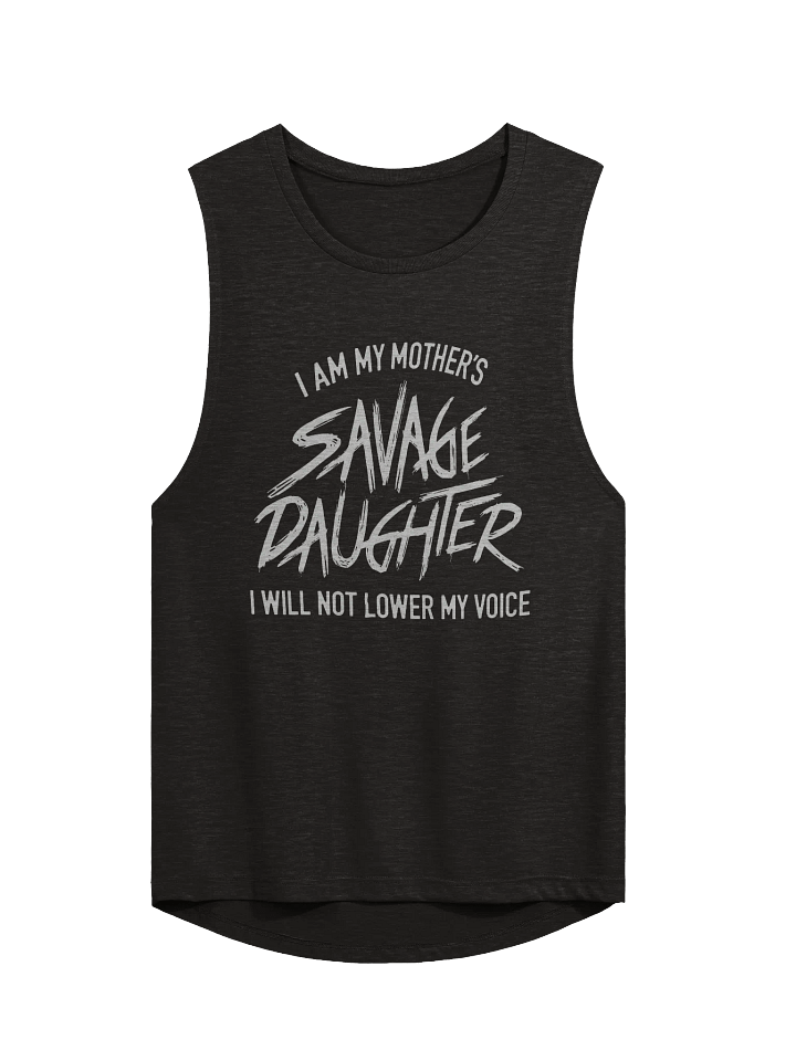 Savage Daughter Women's Flowy Muscle Tank (white print) product image (2)