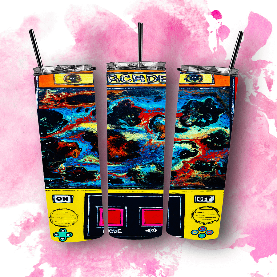 Abstract Blob: Blob Attack Arcade 20oz Skinny Tumbler product image (1)
