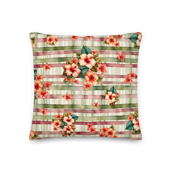 Tropical Hibiscus Stripe Cushion product image (2)