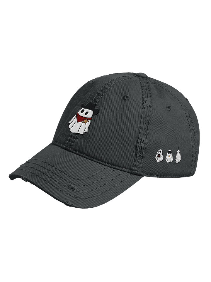 Halloween '25 Ghost Cowboy x Sheriffs Embroidered Distressed Dad Hat product image (5)