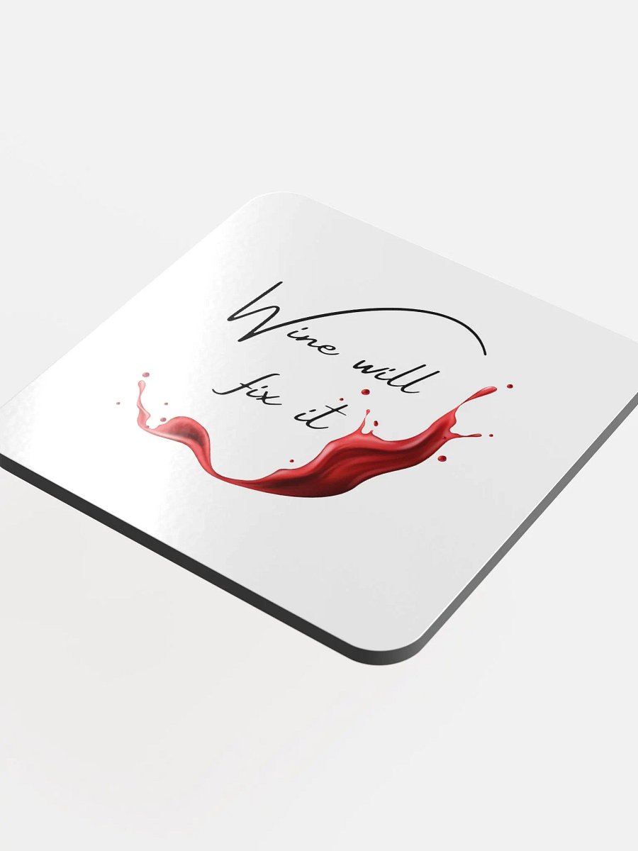 Wine will fix it Glossed Cork Coaster product image (4)