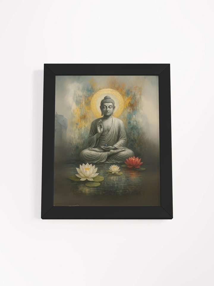 Framed Buddha Poster for Nichiren Buddhism | Peaceful Meditation Art with Lotus Flowers | Inspires Faith, Strength & Clarity product image (8)