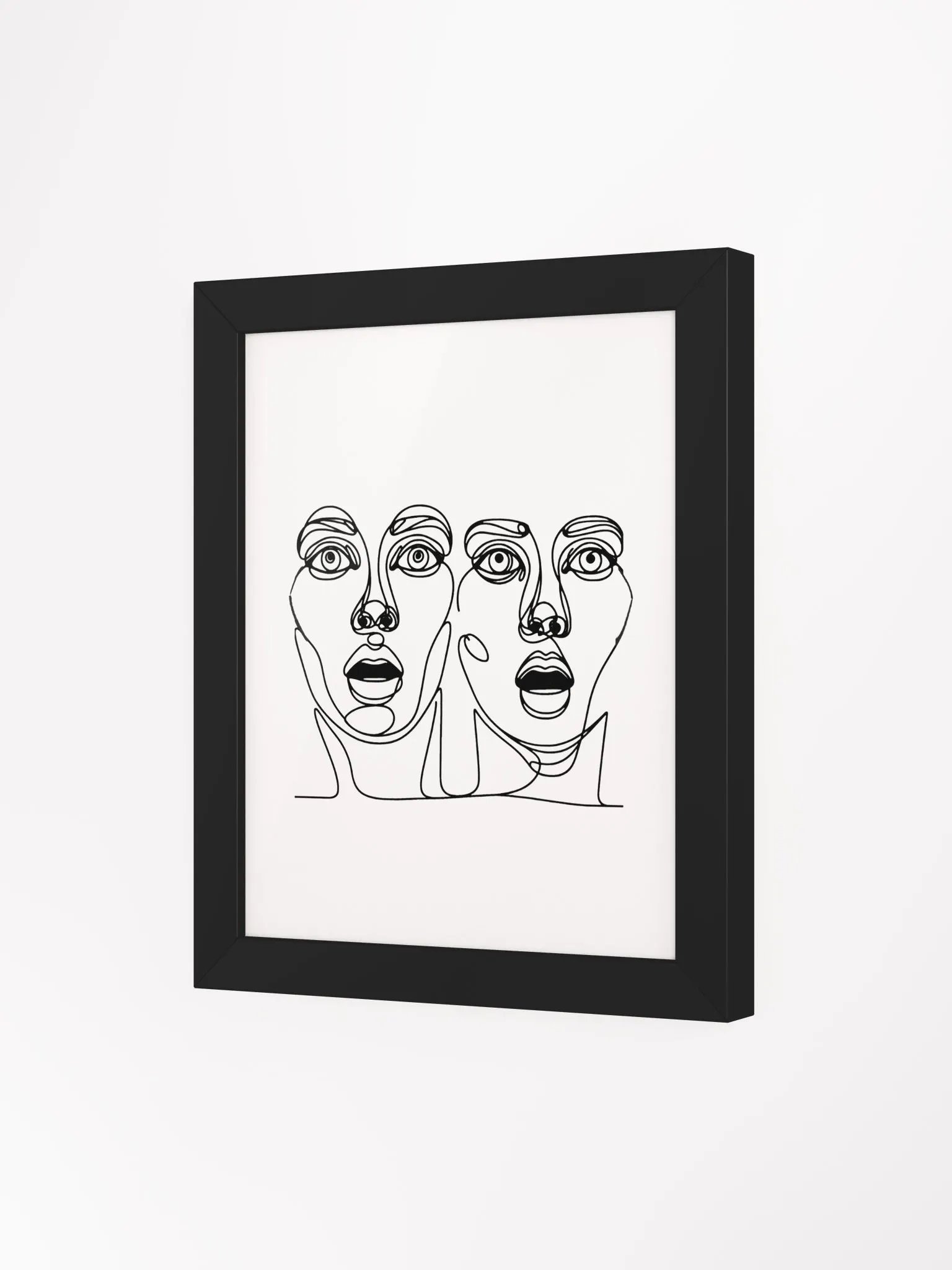 Shocked Women Faces LIne Art Matte Poster product image (3)
