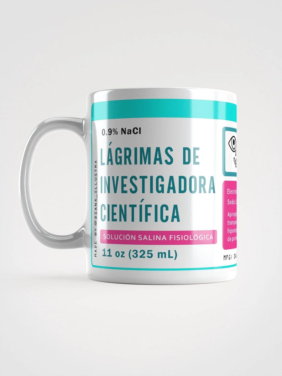 "Lágrimas de investigadora científica" (SPANISH) Ceramic mug product image (1)