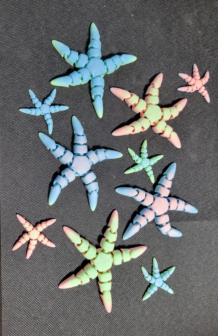 Articulated Starfish #1 (Pastel Green, Pink, Blue) product image (1)