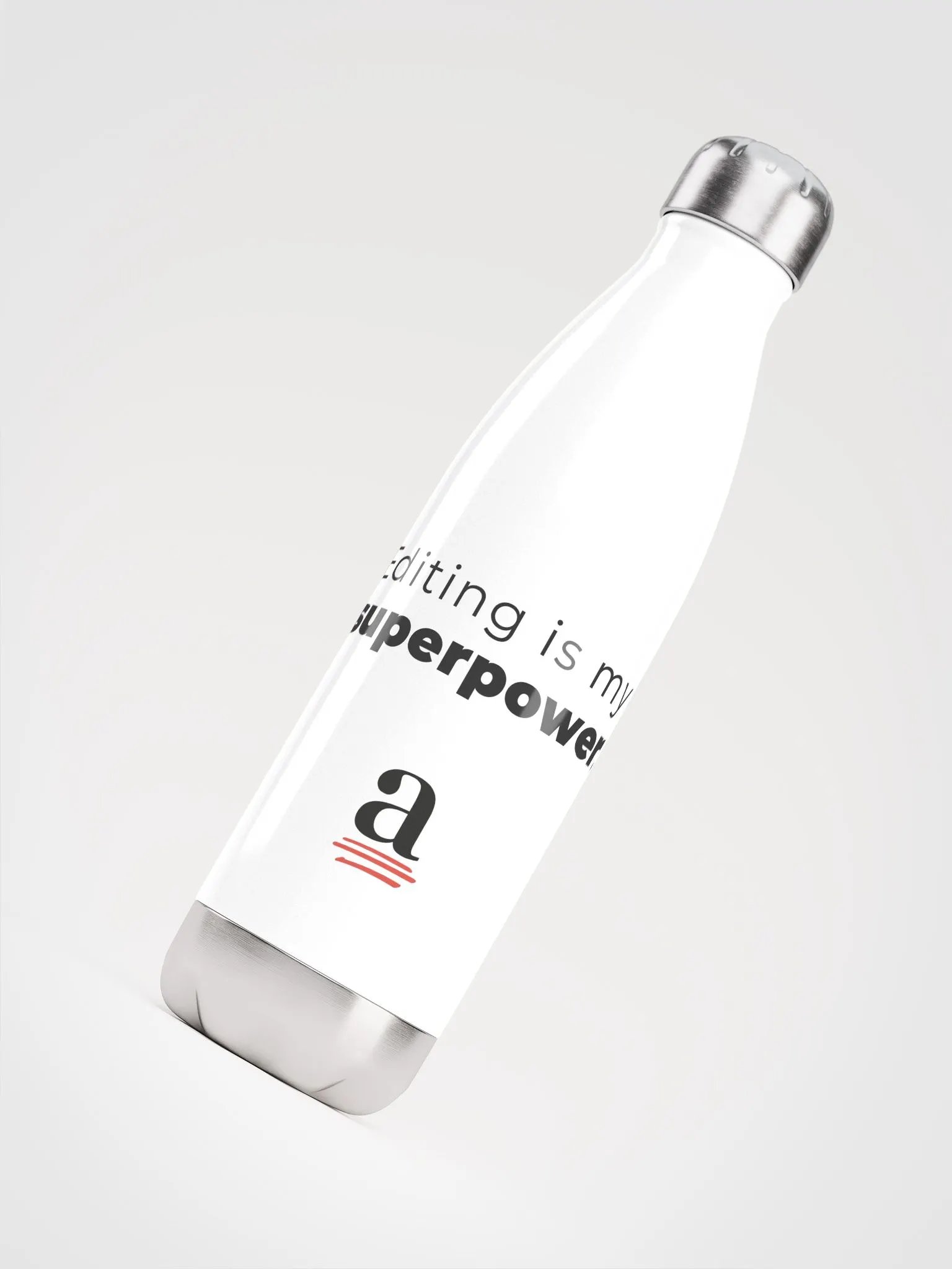 Editing is my superpower stainless steel water bottle product image (4)