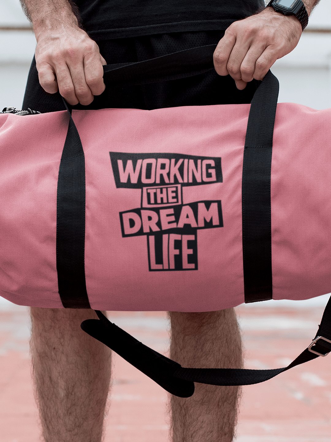 Pink All-Over Print Duffle Bag – Working The Dream Life | Premium Travel & Work Lifestyle Statement product image (6)