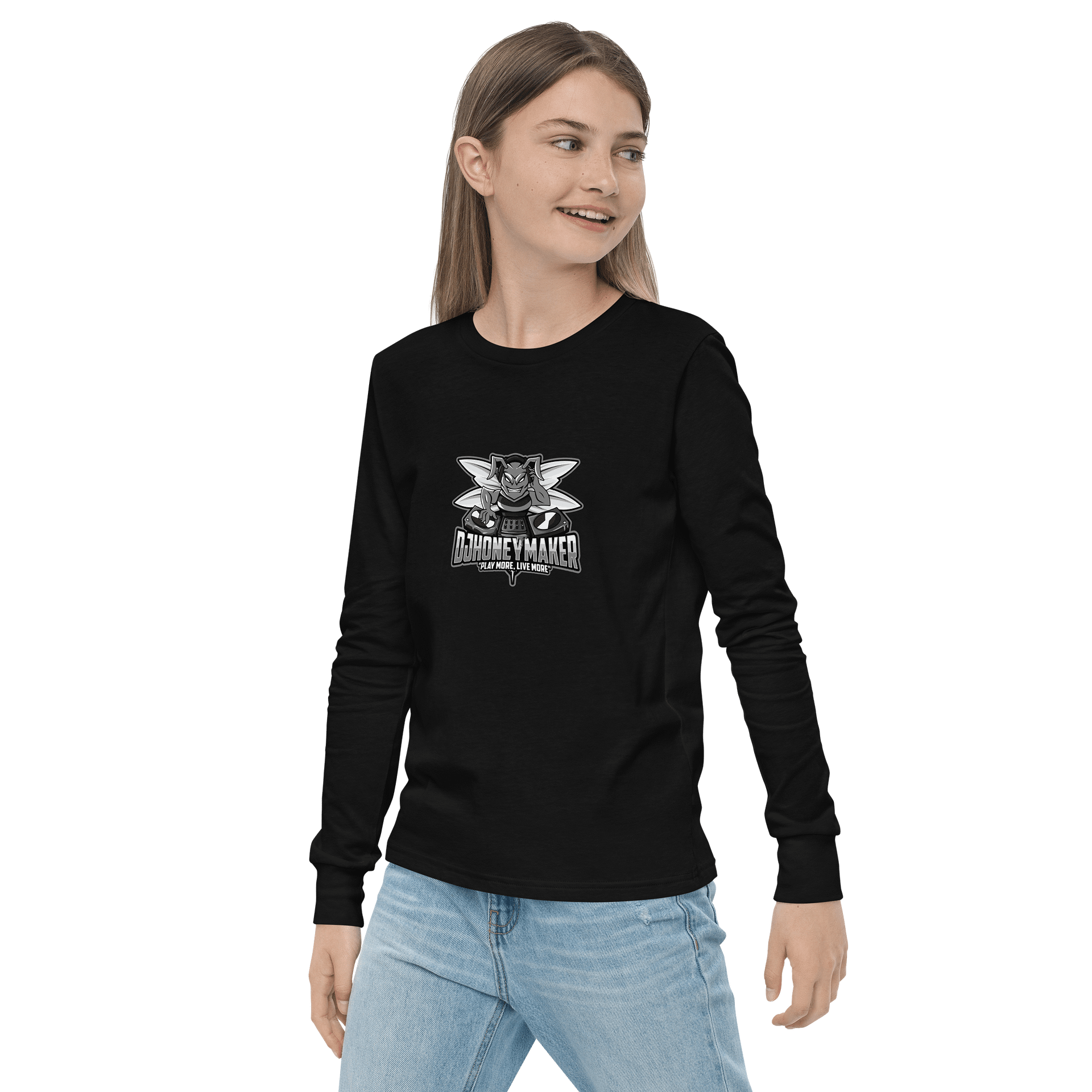 Black & White Logo Youth Long Sleeve T-Shirt product image (3)