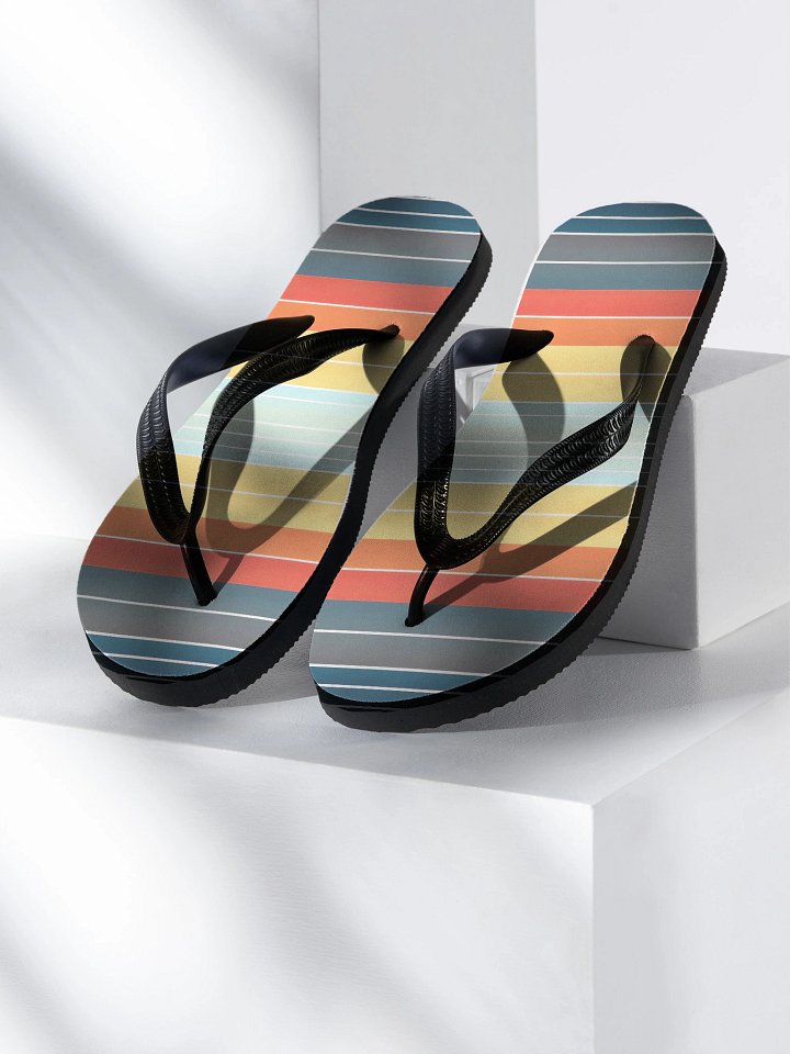 70's Sunset Stripes Flip Flops product image (1)