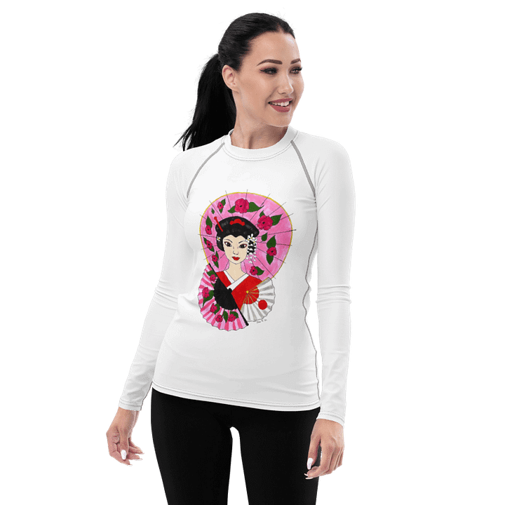 Japanese Geisha (art by Dina R.) - Women's Rash Guard product image (1)