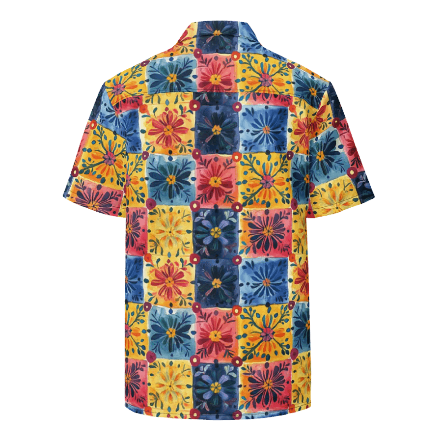 Papel Picado Floral Pattern-Seamless Patchwork Hawaiian Shirt product image (2)