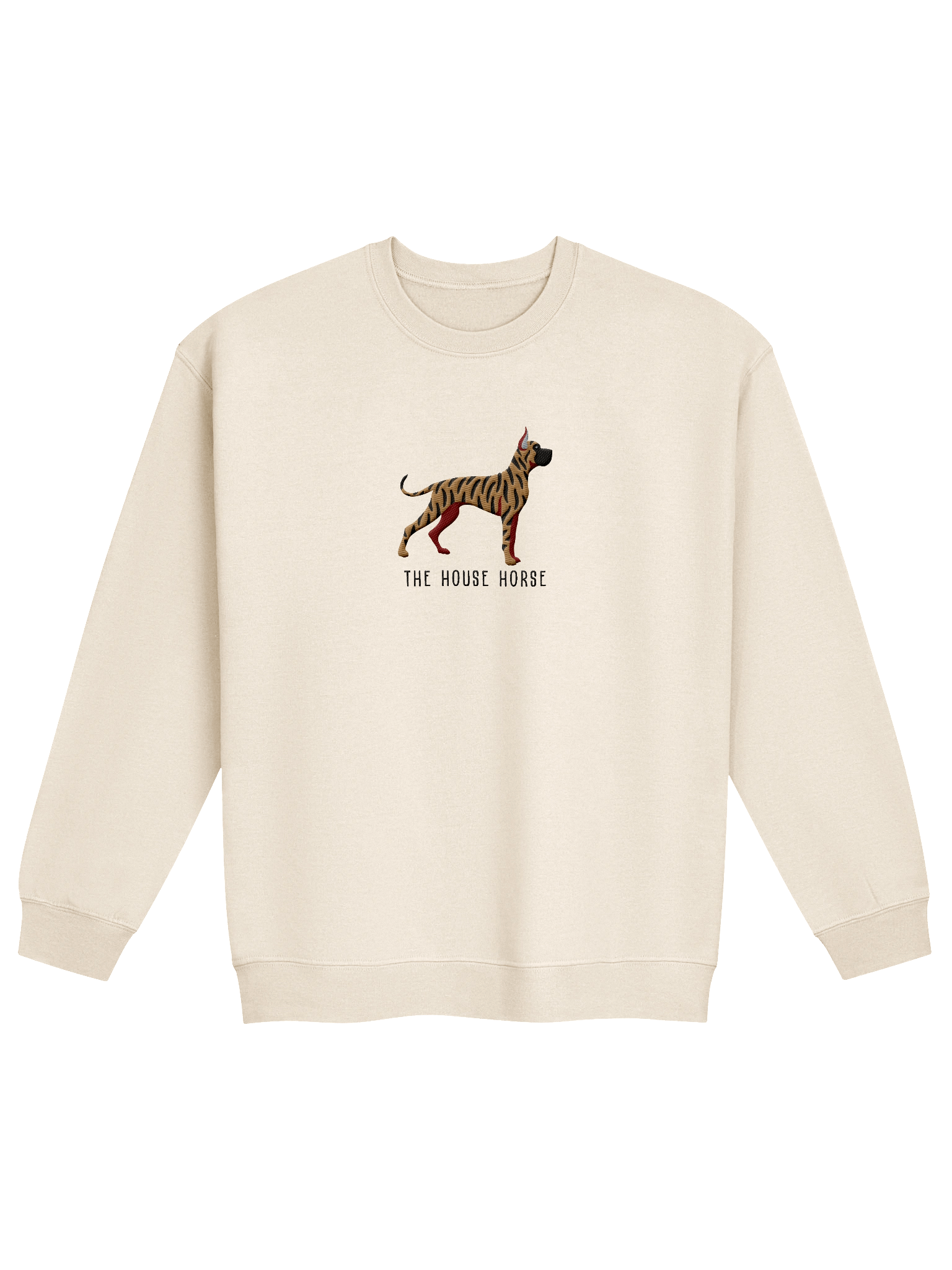 The House Horse Sweatshirt (Embroidered) of a Great Dane(Brindle, Cropped Ears) product image (21)