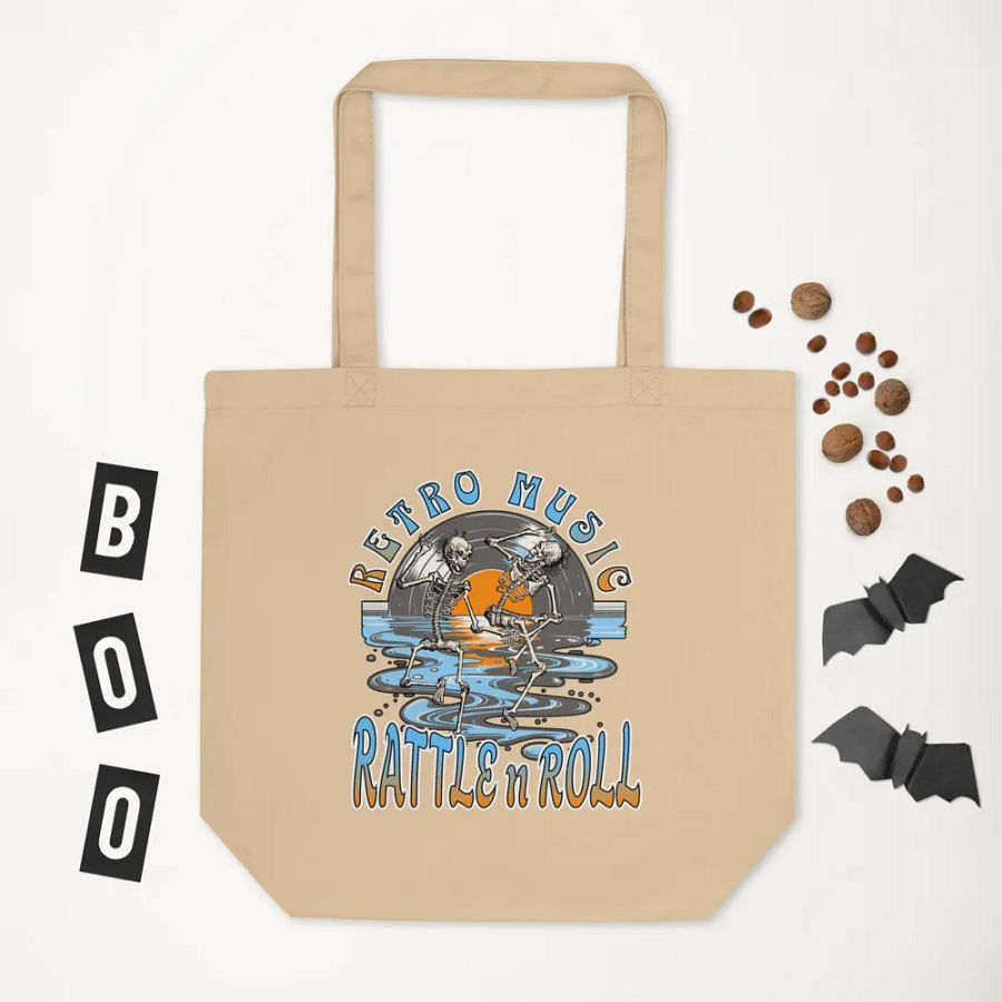 Retro Music Rattle n Roll Skeleton Dance Tote Bag product image (5)