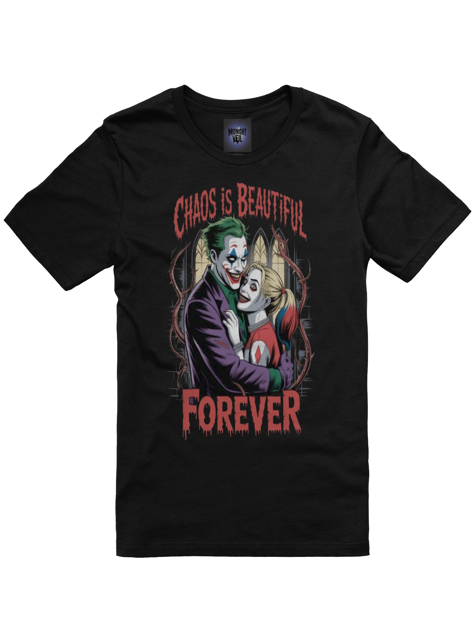 Chaos is Beautiful Forever: Joker and Harley Quinn Eternal Embrace T-Shirt product image (3)