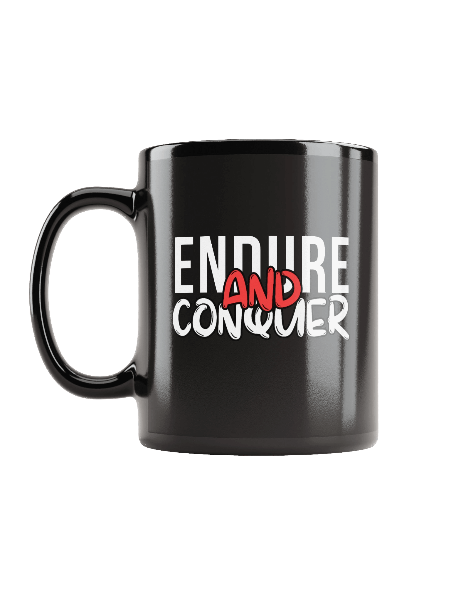 Endure and Conquer Motivational Quote Black Coffee Mug product image (2)