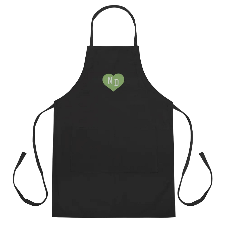 ND Heart Green Embroidered Apron product image (2)