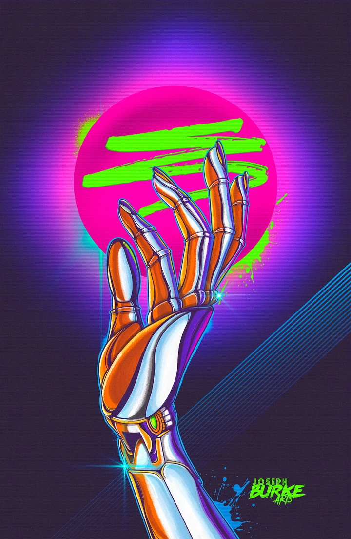 Chrome Dreams Synthwave Digital Art product image (1)