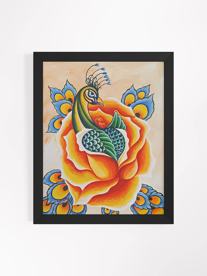 Peacock Orange Rose Framed Print product image (8)