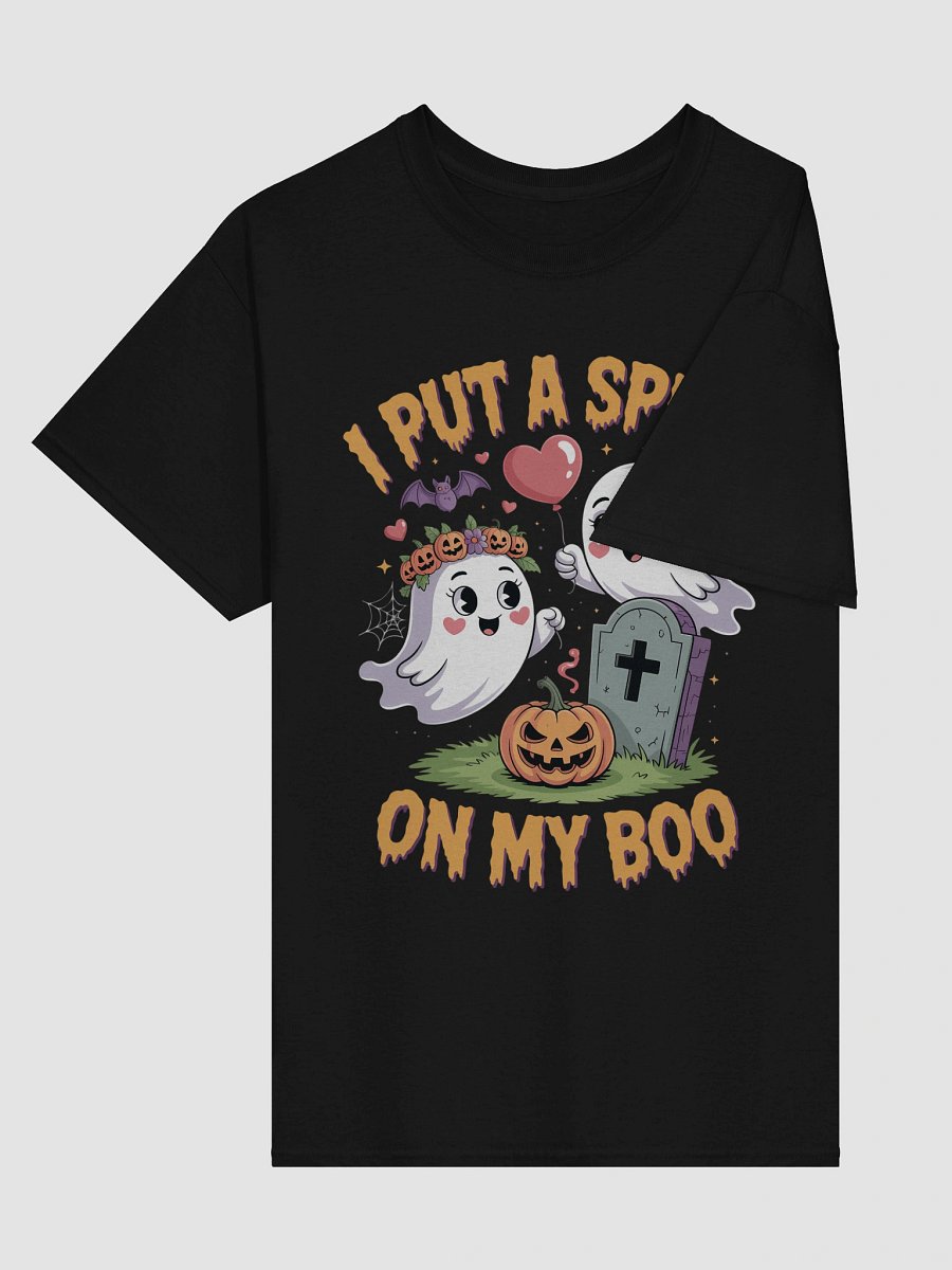 I Put A Spell On My Boo Funny Halloween Couple's T-Shirt | Spooky Cute Ghost & Pumpkin Tee product image (3)