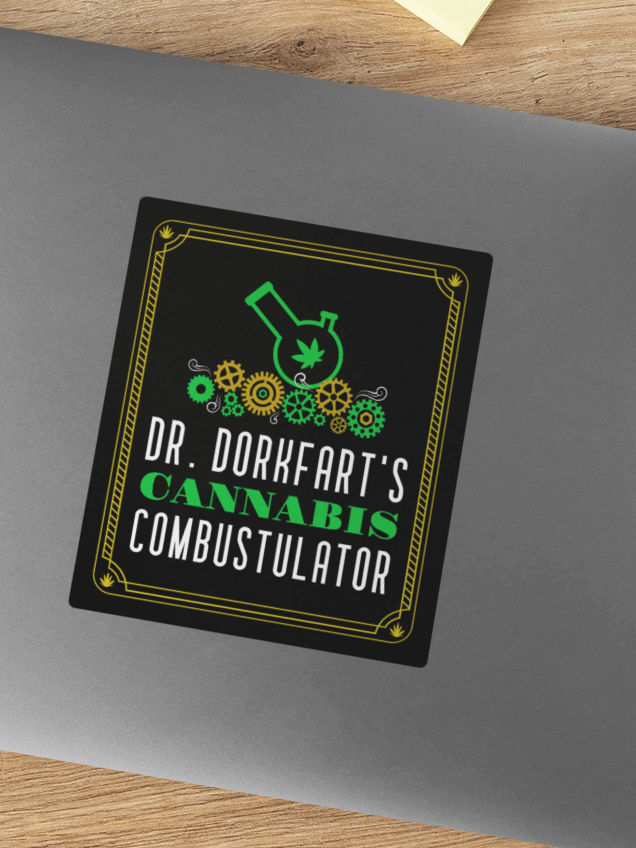 Dr. Dorkfart's Cannabis Combustulator bubble free stickers product image (1)