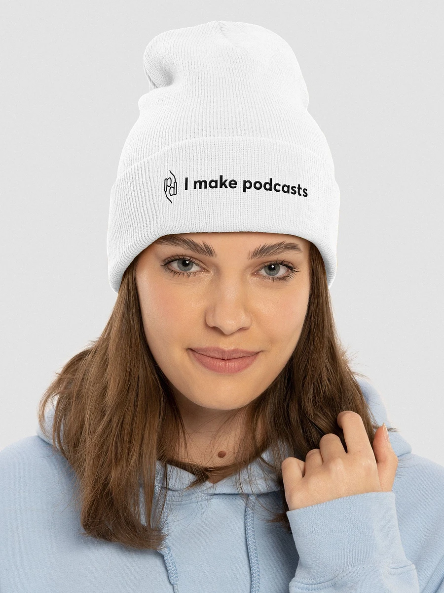 I make podcasts Touque/Beanie – White product image (3)