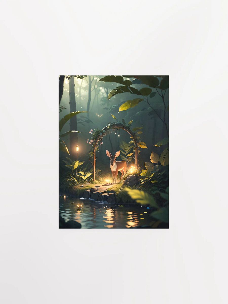 Enchanted Forest Deer Poster - Tranquil Nature Scene in Premium Matte Print product image (1)