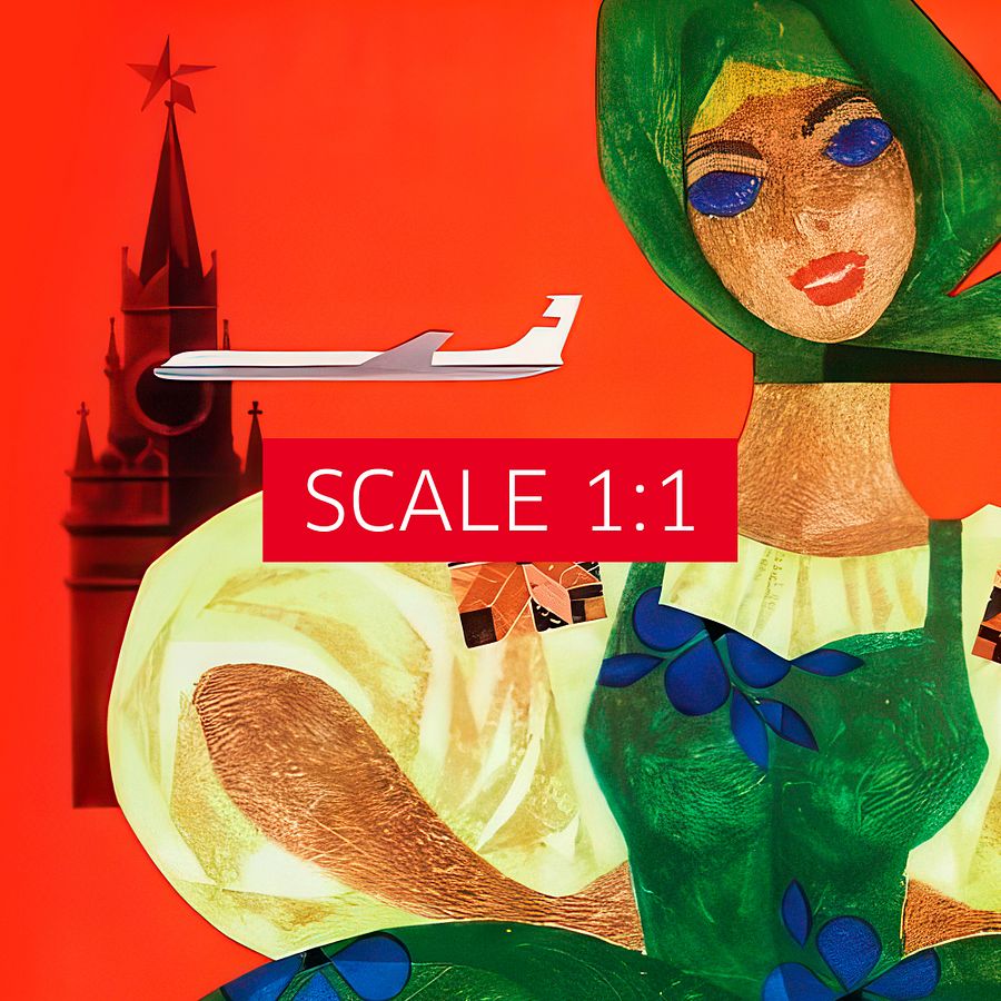 Soviet Aeroflot, USSR airlines 1970s: Moscow — Soviet retro travel poster product image (4)