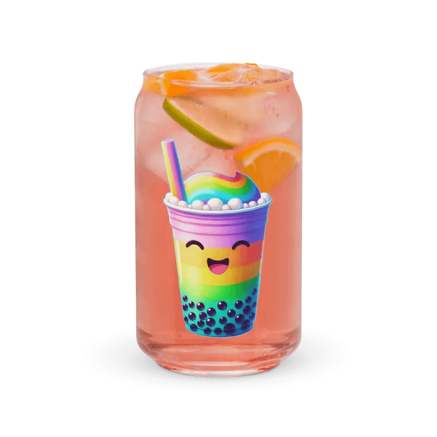 Rainbow Bubble Tea Happiness Can Glass product image (8)