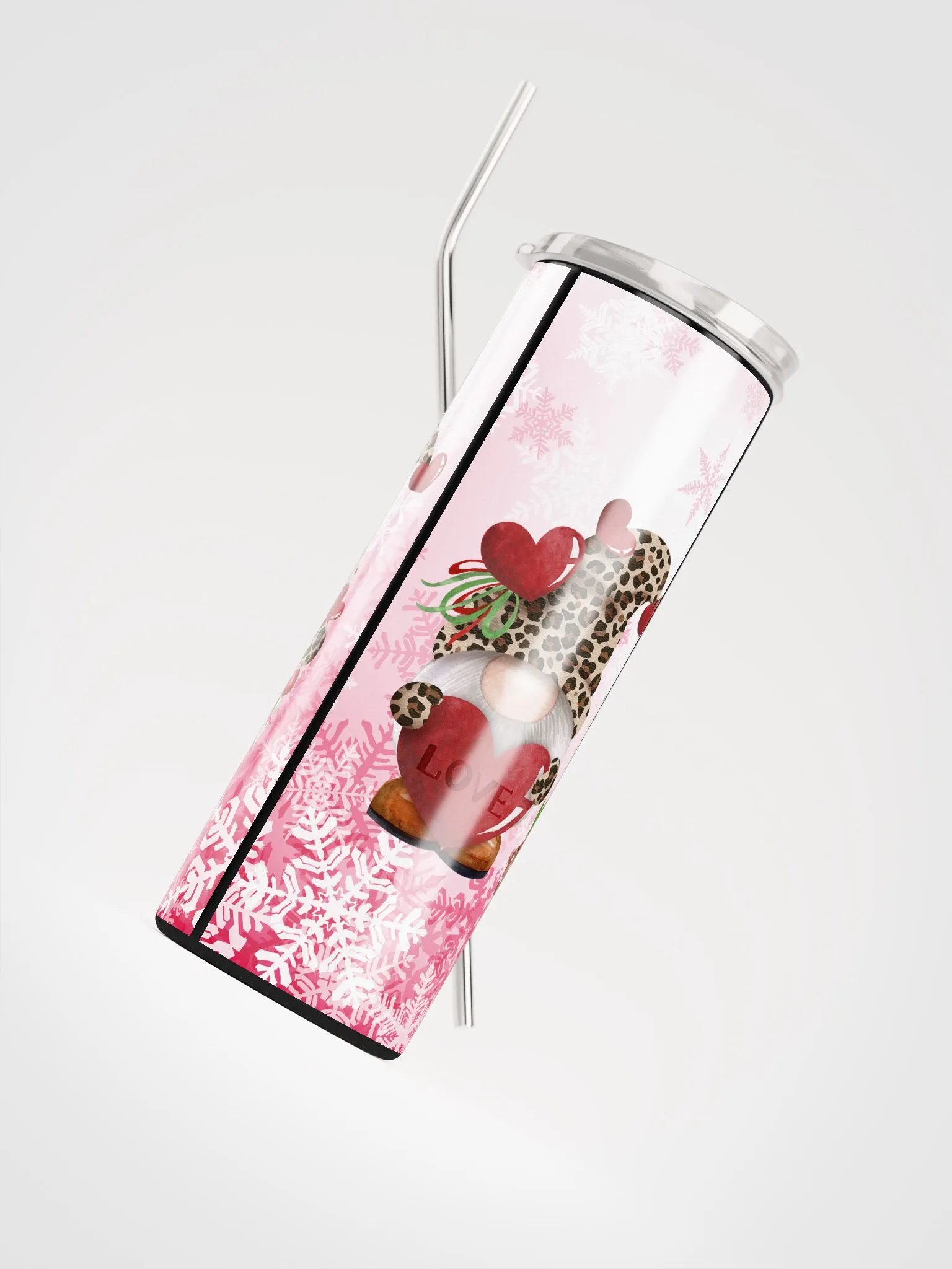 Embrace Love Every Sip: Valentine's Day Stainless Steel Tumbler with Reusable Straw product image (4)