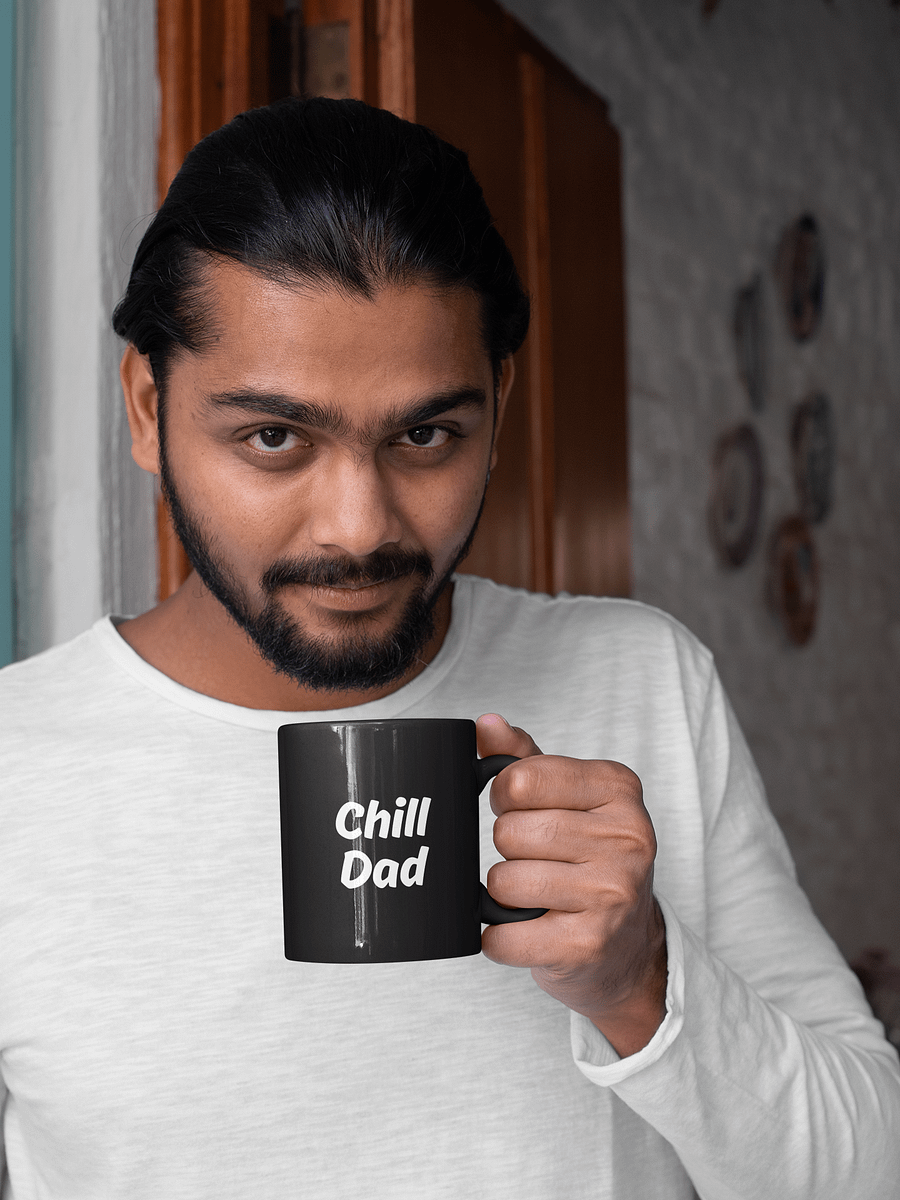 "Chill Dad" Upbeat Black Mug product image (1)