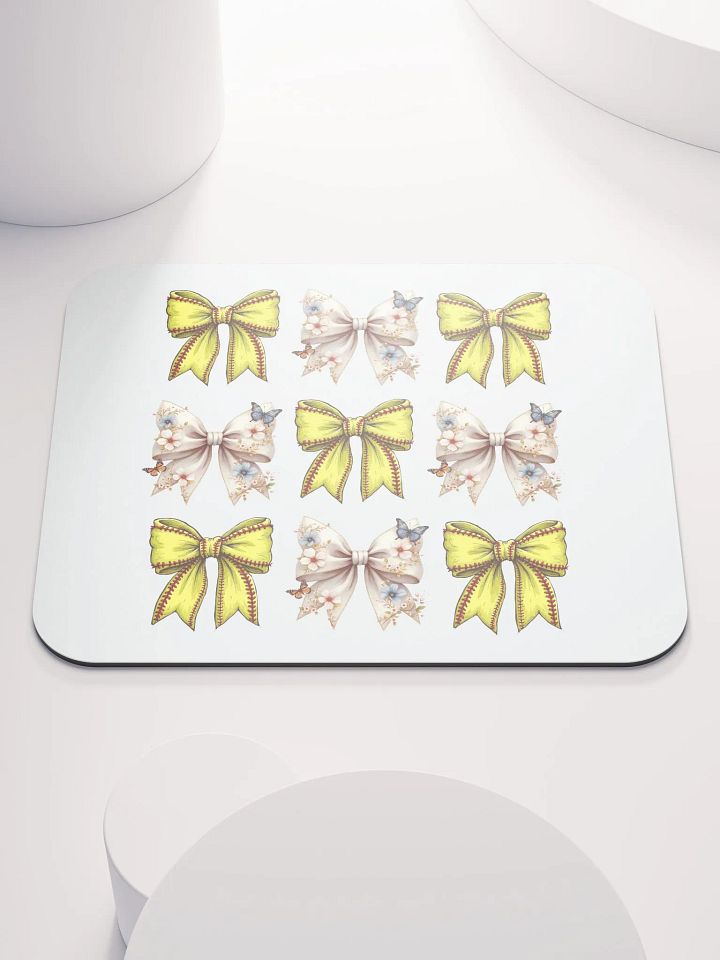 Spring Bows Softball Butterfly Garden Mouse Pad product image (2)