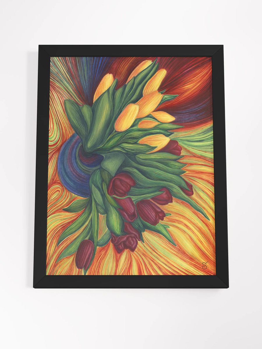 Vibrant Ayous Wood Framed Matte Poster - Yellow and Purple Tulips product image (20)