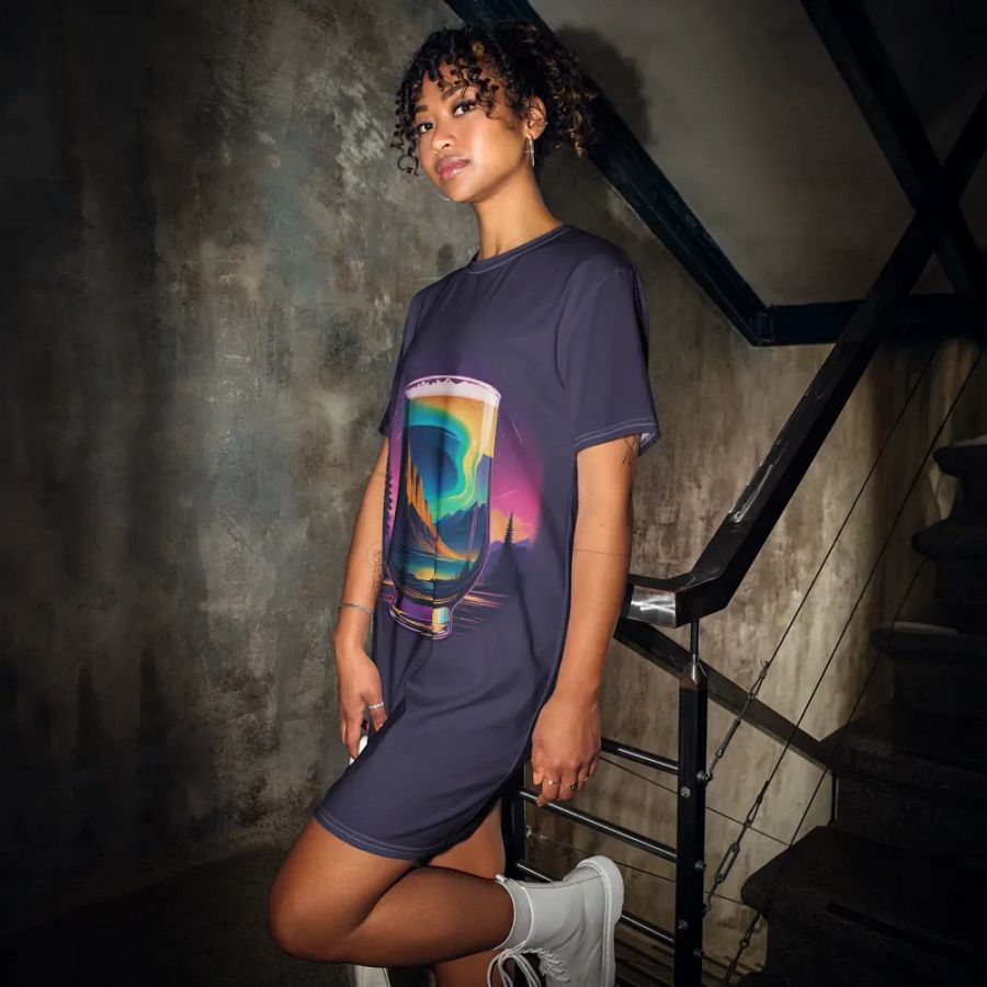 Beer Sunset All Over Print T-shirt Dress product image (2)