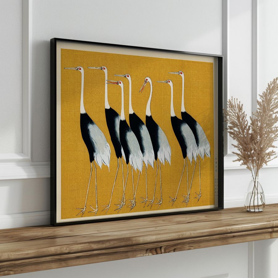Red Crowned Cranes by Ogata Korin Vintage Japanese Woodblock Print product image (18)