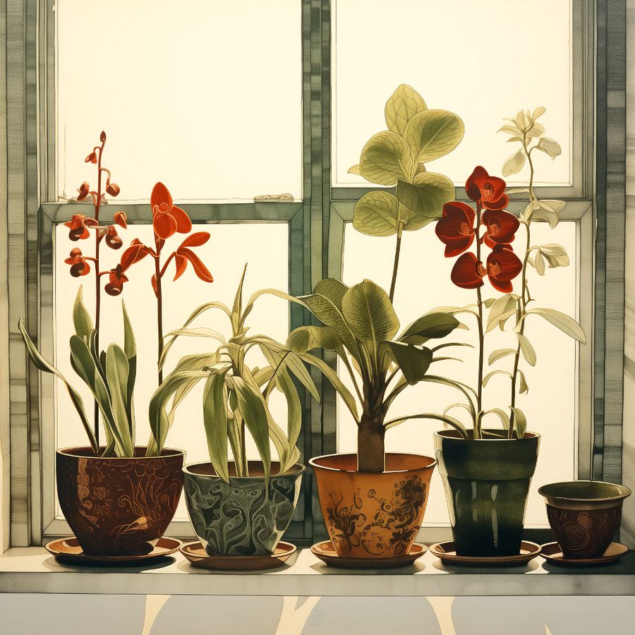 Art2401-12 Potted Plants Still Life - Digital Download product image (1)