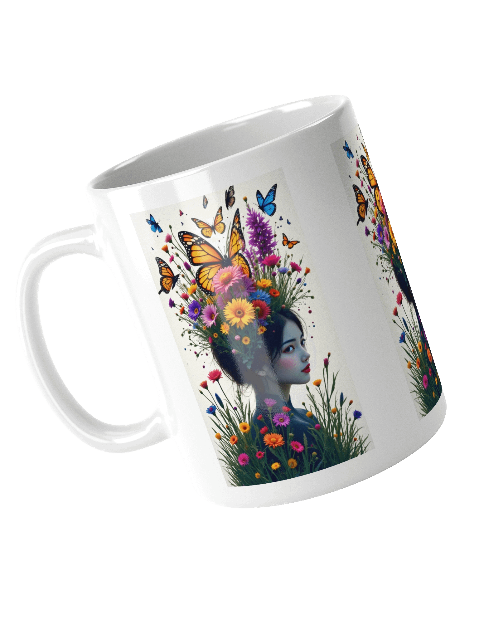 Coffee Mug Floral Fantasy Butterflies Portrait product image (4)