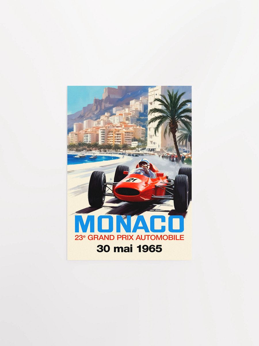 Monaco Grand Prix 1965 Poster — Vintage F1 Racing Wall Art, Retro Motorsport Print product image (6)
