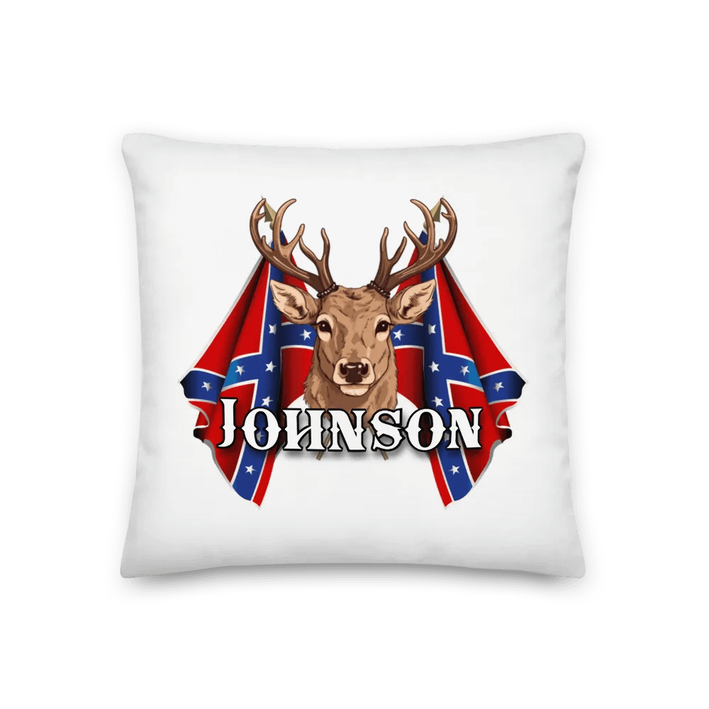 "Johnson" Last Name Rebel Redneck Deer - Pillow product image (1)