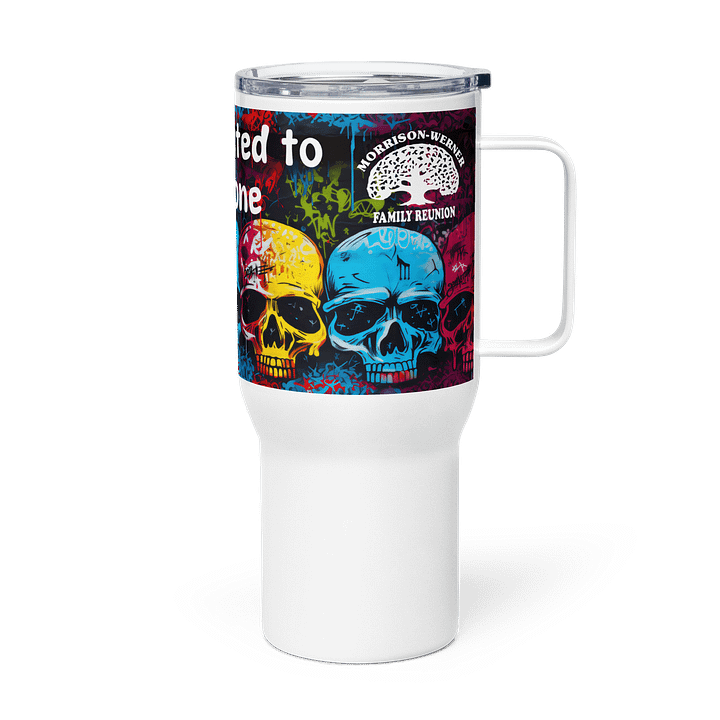 "Caffeinated to the Bone" Travel Mug w/ Handle product image (2)