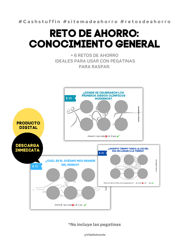 Reto de ahorro CONOCIMIENTO GENERAL (6 Retos) product image (1)
