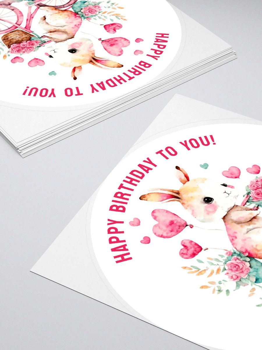 Birthday Greetings Bunny Riding a Pink Bike product image (5)