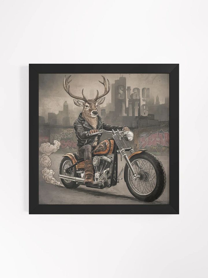 Stag Life Motorcycle Stag Framed Art Print product image (2)