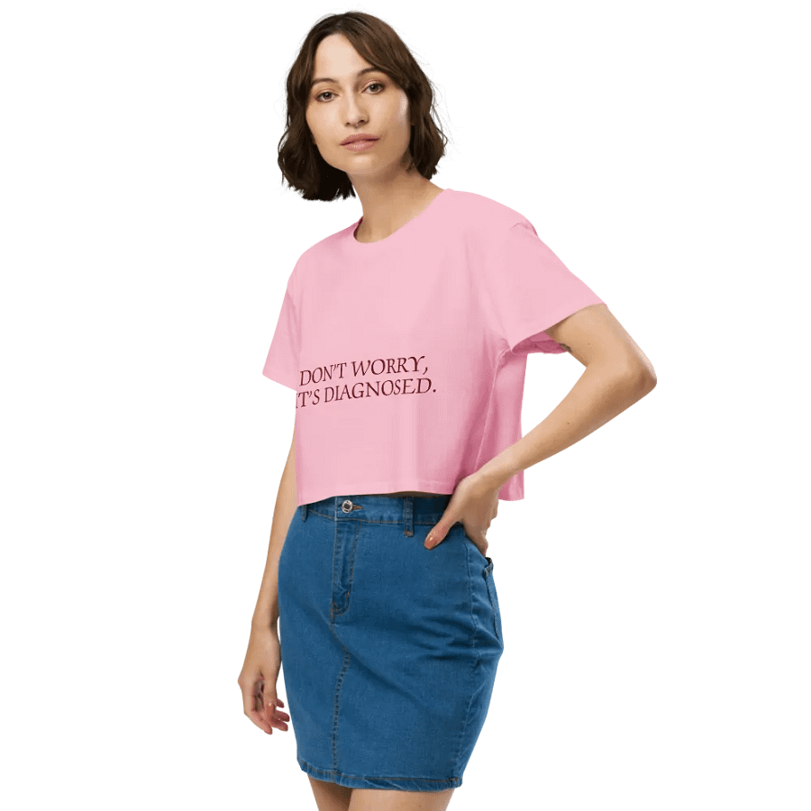 DW, IT'S DIAGNOSED (#6D1616) printed cotton crop top product image (4)