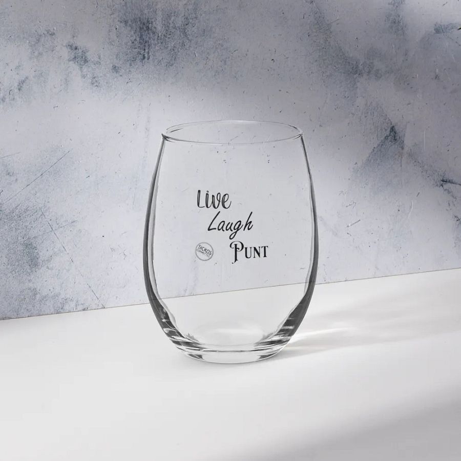Live Laugh Punt Stemless Wine Glass product image (7)