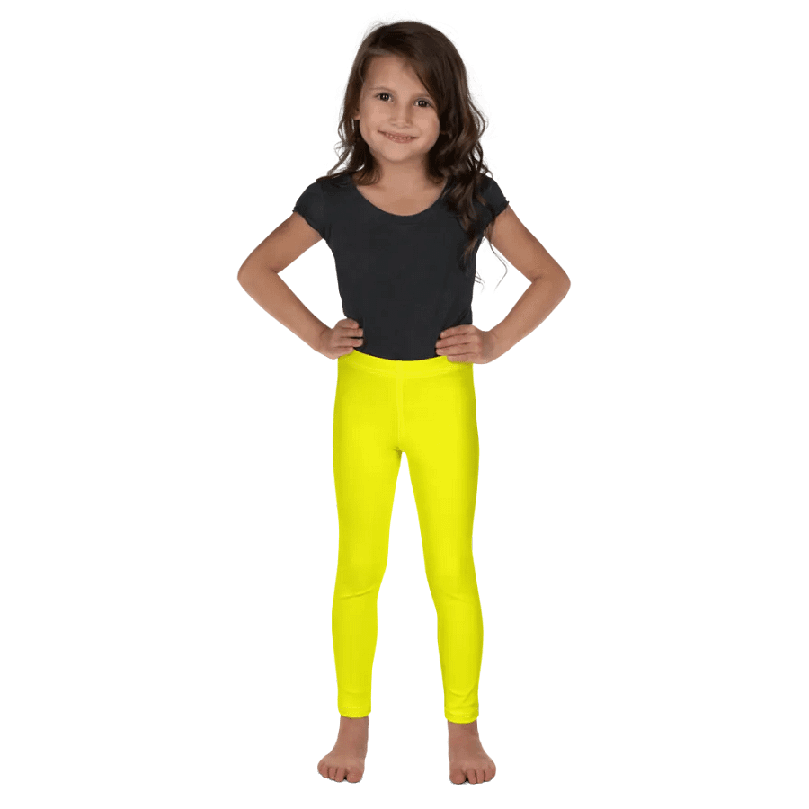 Kids Plain Color Yellow Leggings product image (1)