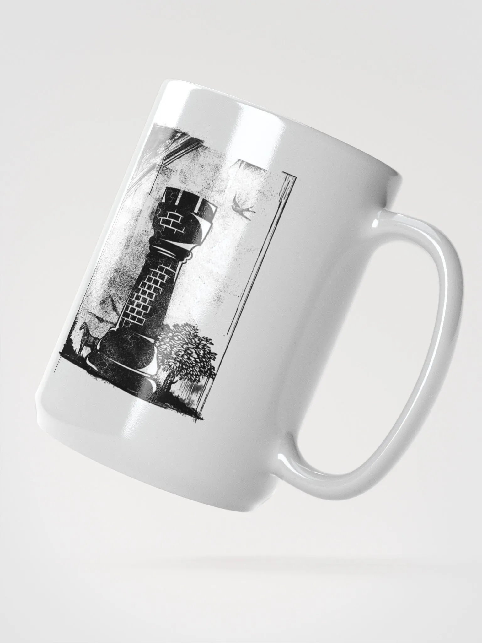 Grunge Chess: Medieval Rook 15 oz. mug product image (3)