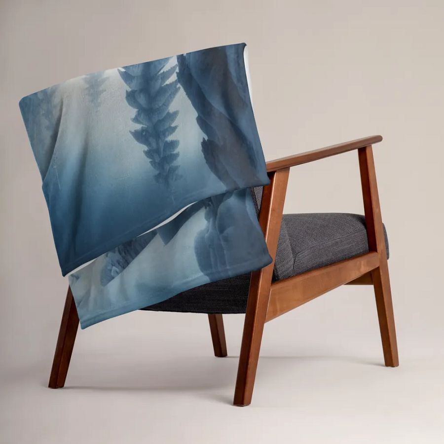 Snowy Forest Trees Throw Blanket product image (5)